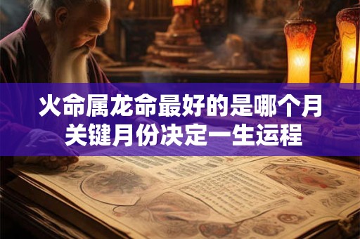 火命属龙命最好的是哪个月 关键月份决定一生运程