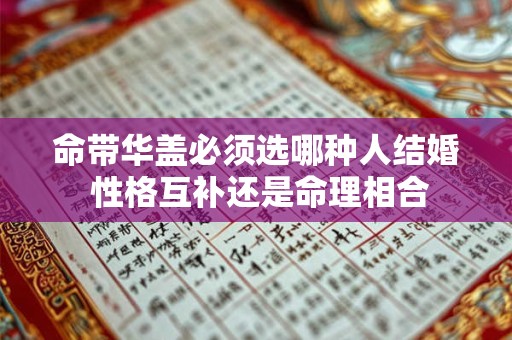 命带华盖必须选哪种人结婚 性格互补还是命理相合