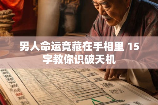 男人命运竟藏在手相里 15字教你识破天机
