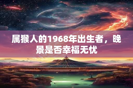 属猴人的1968年出生者，晚景是否幸福无忧