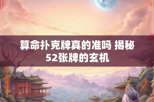 算命扑克牌真的准吗 揭秘52张牌的玄机