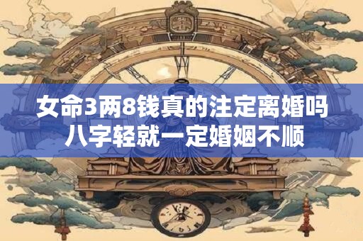 女命3两8钱真的注定离婚吗 八字轻就一定婚姻不顺