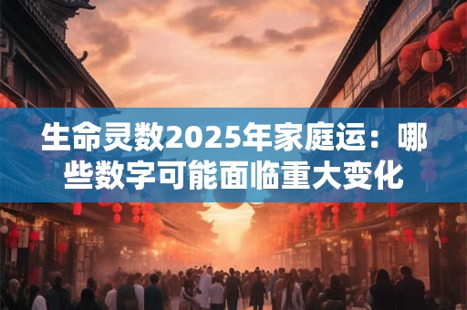 生命灵数2025年家庭运：哪些数字可能面临重大变化