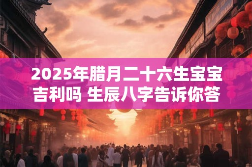 2025年腊月二十六生宝宝吉利吗 生辰八字告诉你答案