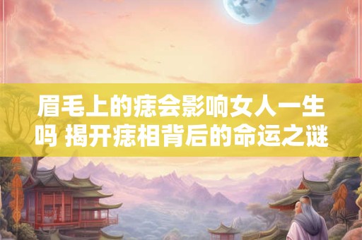 眉毛上的痣会影响女人一生吗 揭开痣相背后的命运之谜