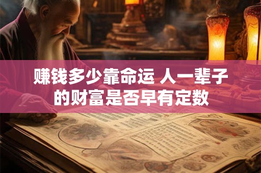 赚钱多少靠命运 人一辈子的财富是否早有定数
