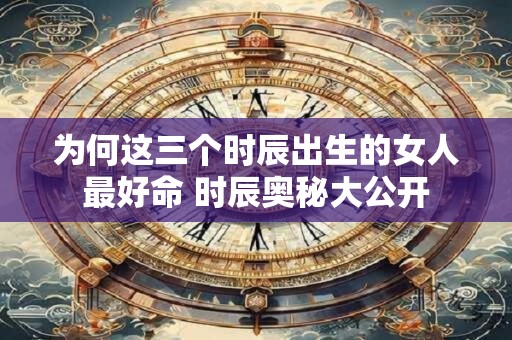 为何这三个时辰出生的女人最好命 时辰奥秘大公开