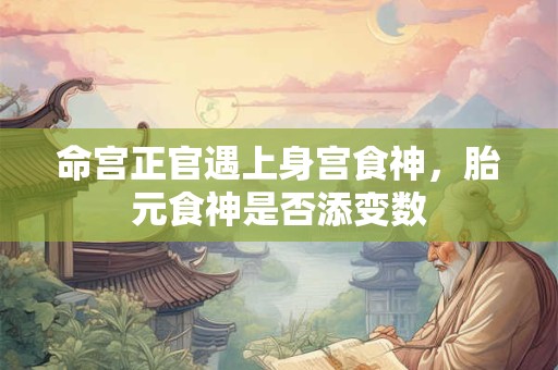 命宫正官遇上身宫食神，胎元食神是否添变数