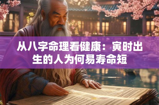 从八字命理看健康：寅时出生的人为何易寿命短