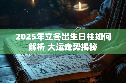 2025年立冬出生日柱如何解析 大运走势揭秘