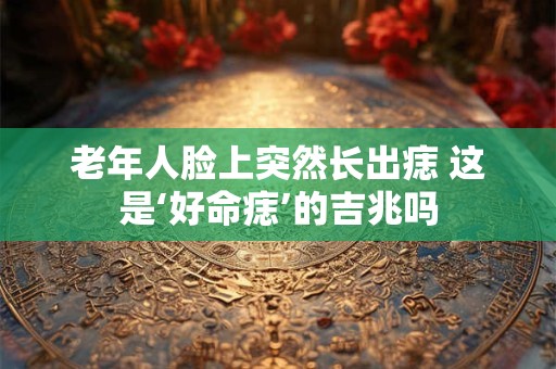 老年人脸上突然长出痣 这是‘好命痣’的吉兆吗