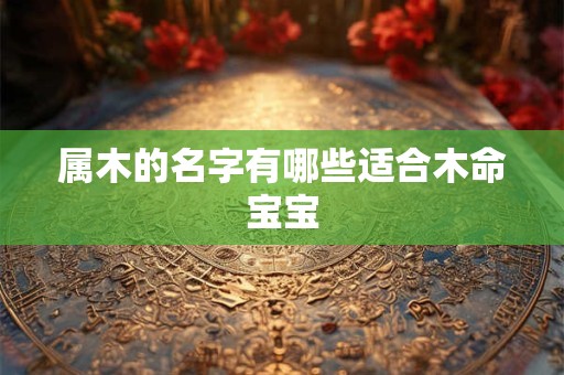 属木的名字有哪些适合木命宝宝