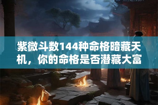 紫微斗数144种命格暗藏天机，你的命格是否潜藏大富大贵