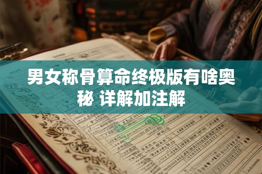 男女称骨算命终极版有啥奥秘 详解加注解