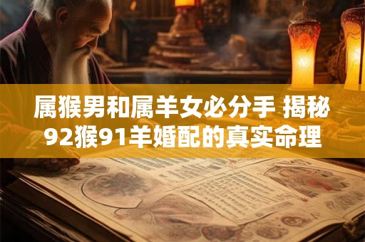 属猴男和属羊女必分手 揭秘92猴91羊婚配的真实命理影响