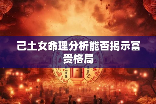 己土女命理分析能否揭示富贵格局