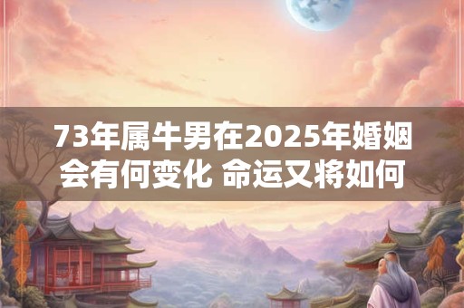 73年属牛男在2025年婚姻会有何变化 命运又将如何转折 73年属牛男在2025年婚姻会有何变化 命运又将如何转折