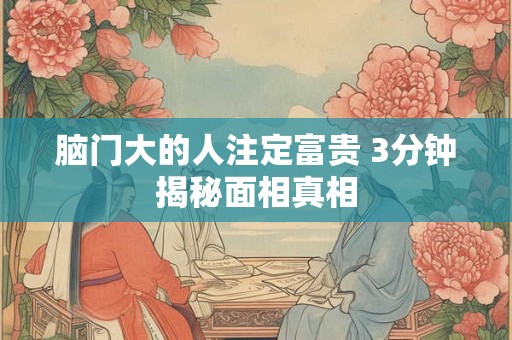 脑门大的人注定富贵 3分钟揭秘面相真相