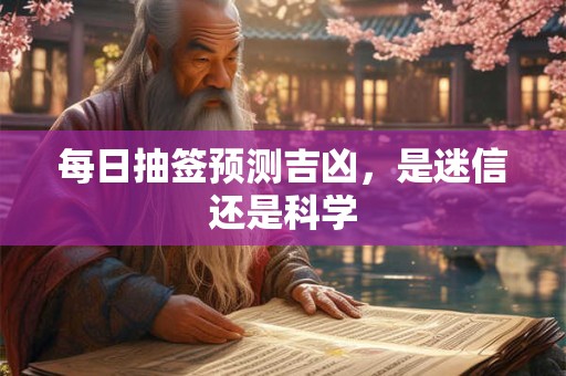 每日抽签预测吉凶，是迷信还是科学