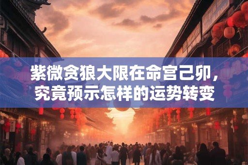 紫微贪狼大限在命宫己卯，究竟预示怎样的运势转变