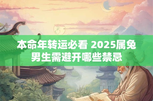 本命年转运必看 2025属兔男生需避开哪些禁忌
