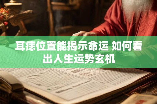 耳痣位置能揭示命运 如何看出人生运势玄机