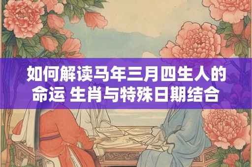 如何解读马年三月四生人的命运 生肖与特殊日期结合有何启示
