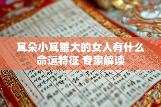 耳朵小耳垂大的女人有什么命运特征 专家解读