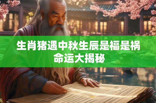 生肖猪遇中秋生辰是福是祸 命运大揭秘