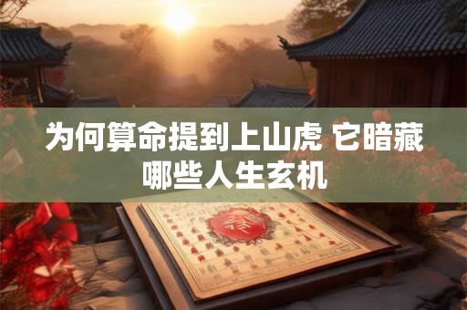 为何算命提到上山虎 它暗藏哪些人生玄机