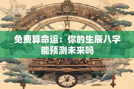 免费算命运：你的生辰八字能预测未来吗