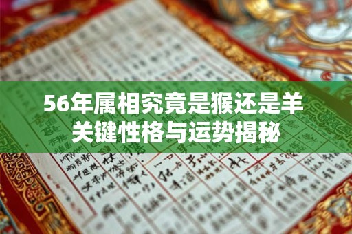 56年属相究竟是猴还是羊 关键性格与运势揭秘