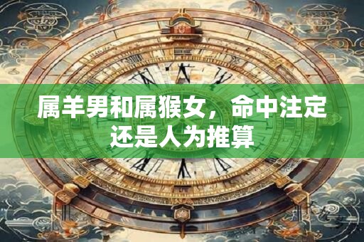 属羊男和属猴女，命中注定还是人为推算
