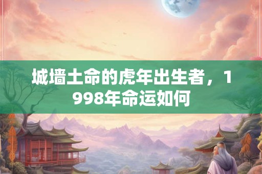 城墙土命的虎年出生者，1998年命运如何