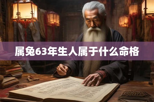属兔63年生人属于什么命格