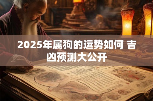 2025年属狗的运势如何 吉凶预测大公开