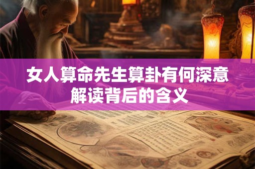详细阅读:女人算命先生算卦有何深意 解读背后的含义 女人算命先生算卦有何深意 解读背后的含义