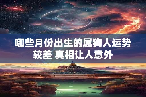 哪些月份出生的属狗人运势较差 真相让人意外