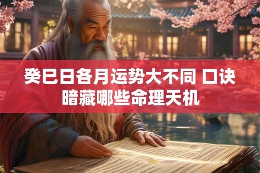 癸巳日各月运势大不同 口诀暗藏哪些命理天机