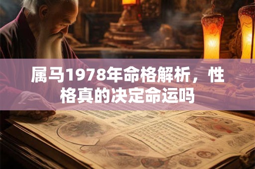 属马1978年命格解析，性格真的决定命运吗