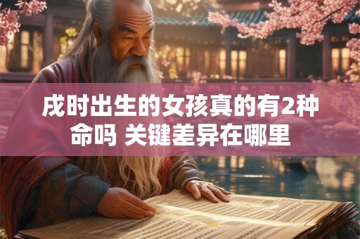 戌时出生的女孩真的有2种命吗 关键差异在哪里