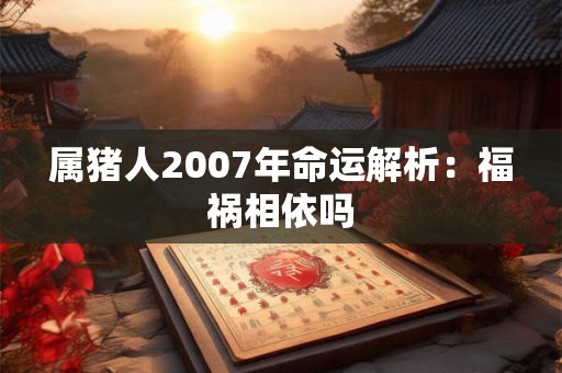 属猪人2007年命运解析：福祸相依吗
