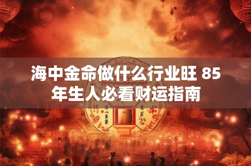 海中金命做什么行业旺 85年生人必看财运指南
