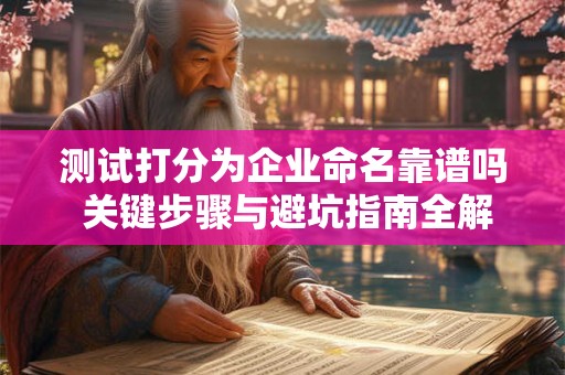 测试打分为企业命名靠谱吗 关键步骤与避坑指南全解析