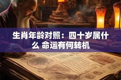 生肖年龄对照：四十岁属什么 命运有何转机