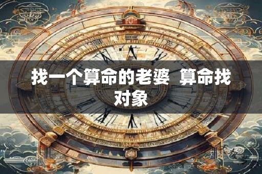 找一个算命的老婆  算命找对象