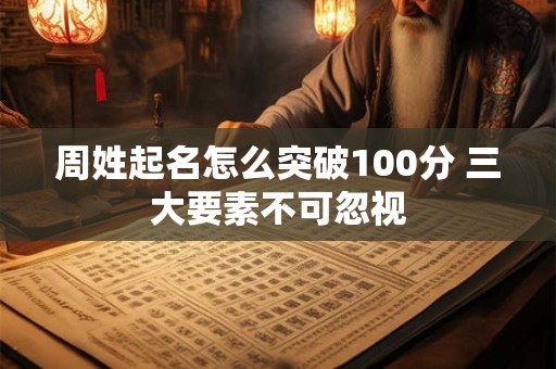 周姓起名怎么突破100分 三大要素不可忽视