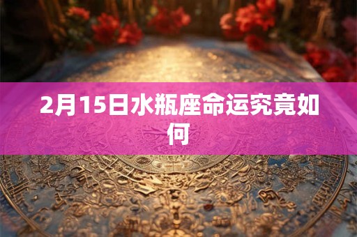 2月15日水瓶座命运究竟如何