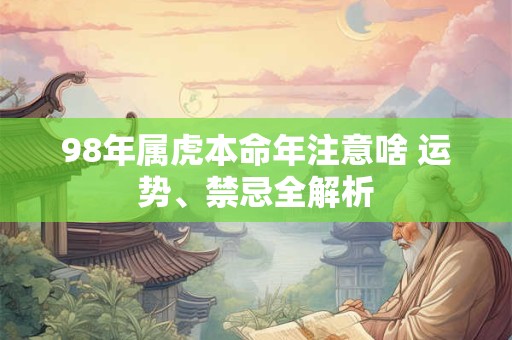 98年属虎本命年注意啥 运势、禁忌全解析