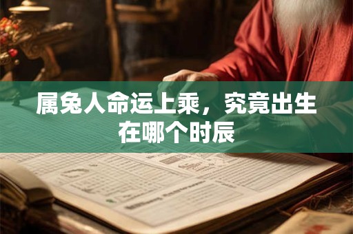 属兔人命运上乘，究竟出生在哪个时辰